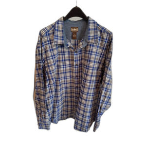 CE Schmidt Work Wear | Men's Blue Plaid Button Down Shirt 100% Cotton Size 3X